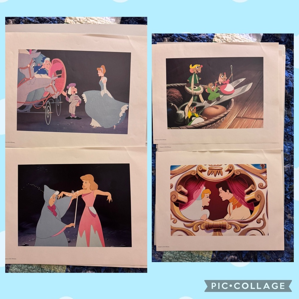 Disney Store  - Cinderella - Exclusive Lithograph Portfolio Set of 4